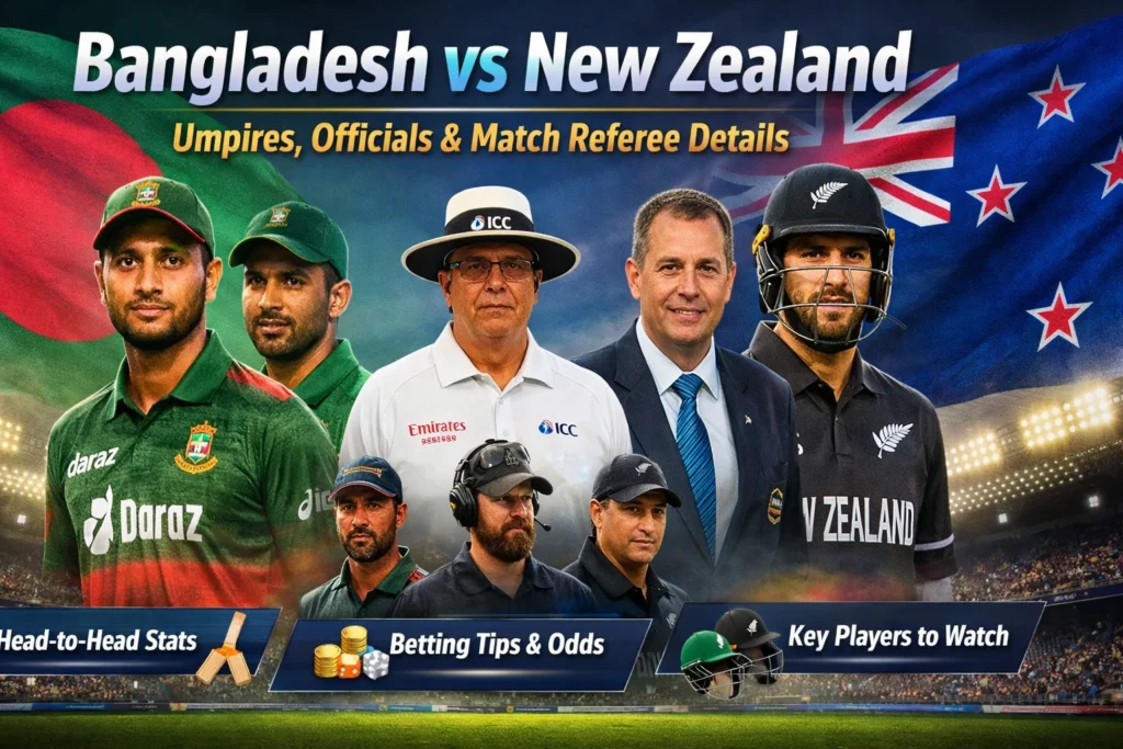 Bangladesh vs New Zealand: Umpires, Officials & Match Referee Details