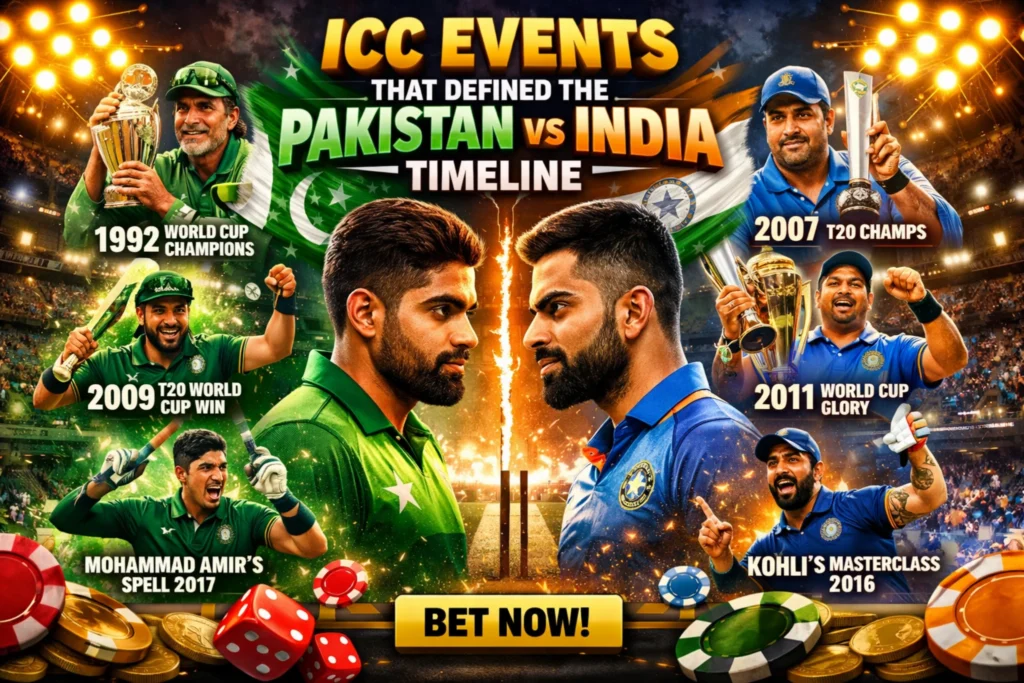 pakistan national cricket team vs india national cricket team timeline